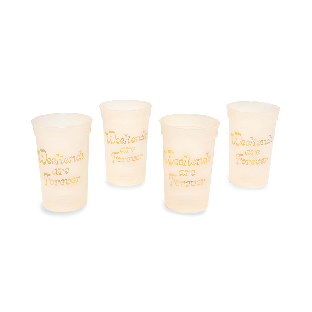 Party On Plastic Cup Set - Weekends Are Forever