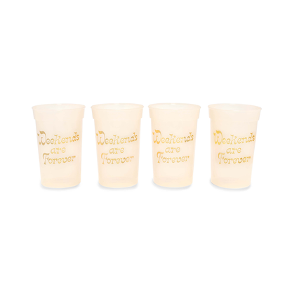 Party On Plastic Cup Set - Weekends Are Forever