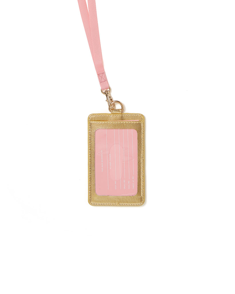 Keep It Close Card Case with Lanyard - Gold