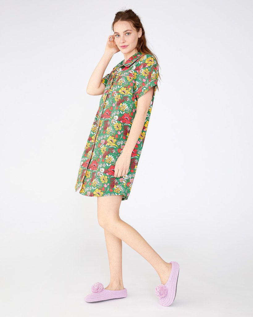 Short Sleeve Leisure Dress, Superbloom Emerald