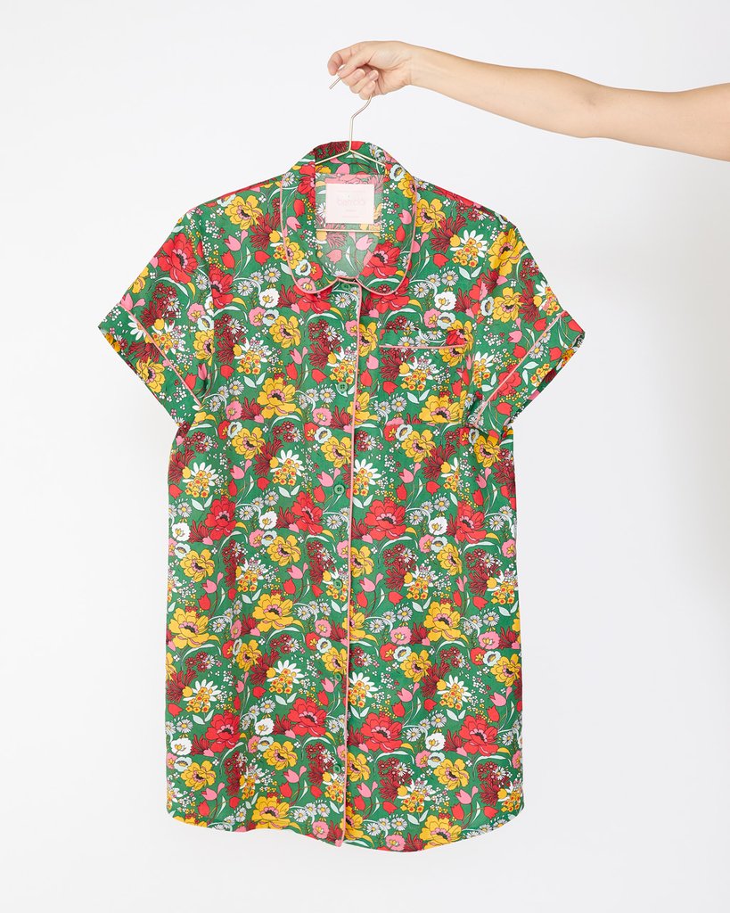 Short Sleeve Leisure Dress, Superbloom Emerald