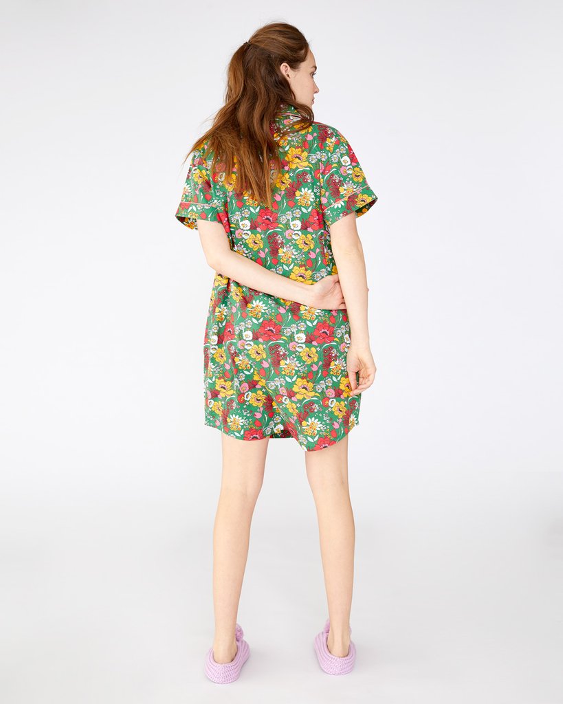 Short Sleeve Leisure Dress, Superbloom Emerald