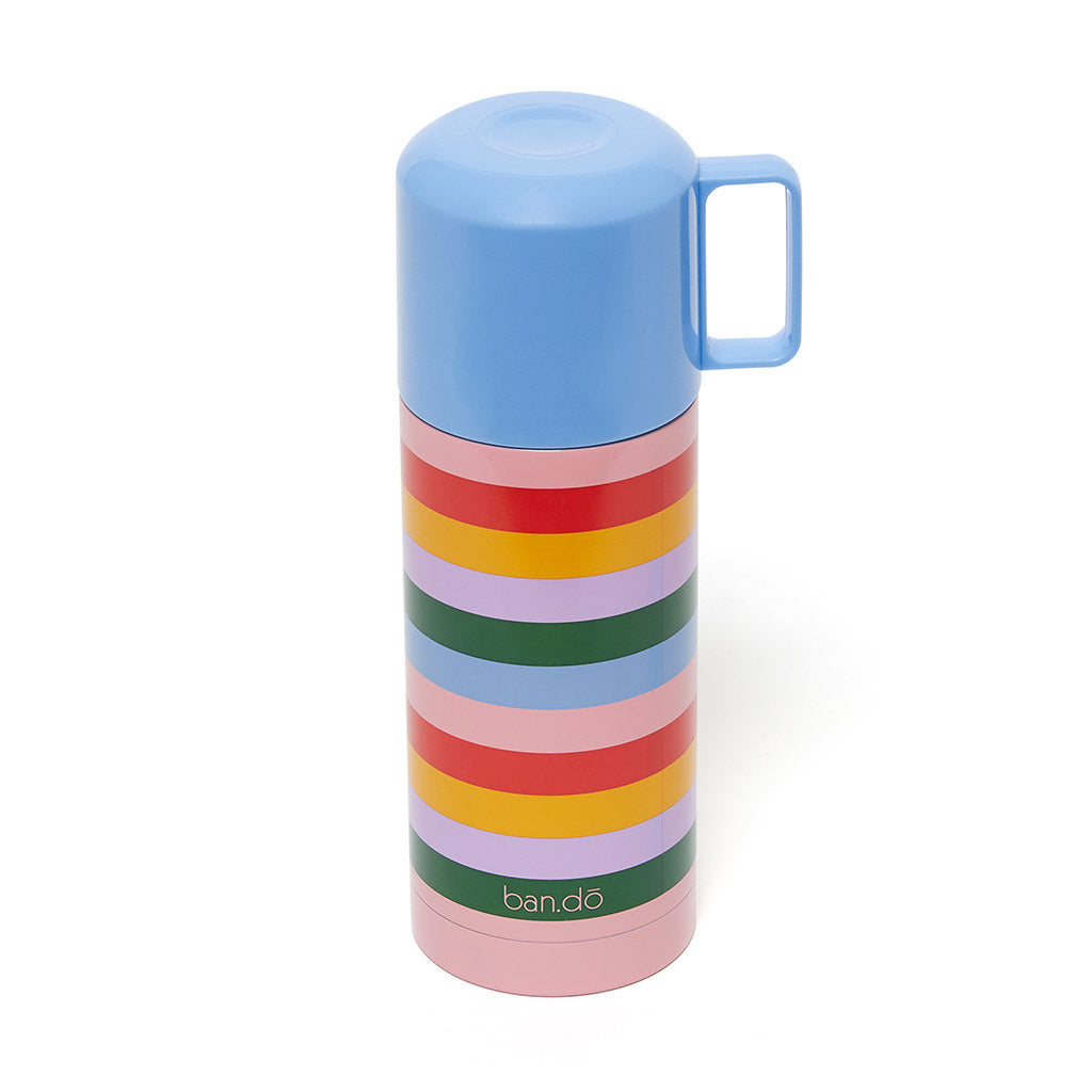 Stainless Steel Thermal Mug with Cup - Rainbow