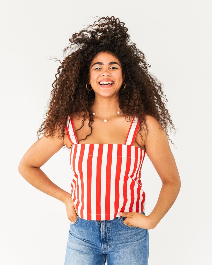 Easy Tank - Red & Ivory Stripe