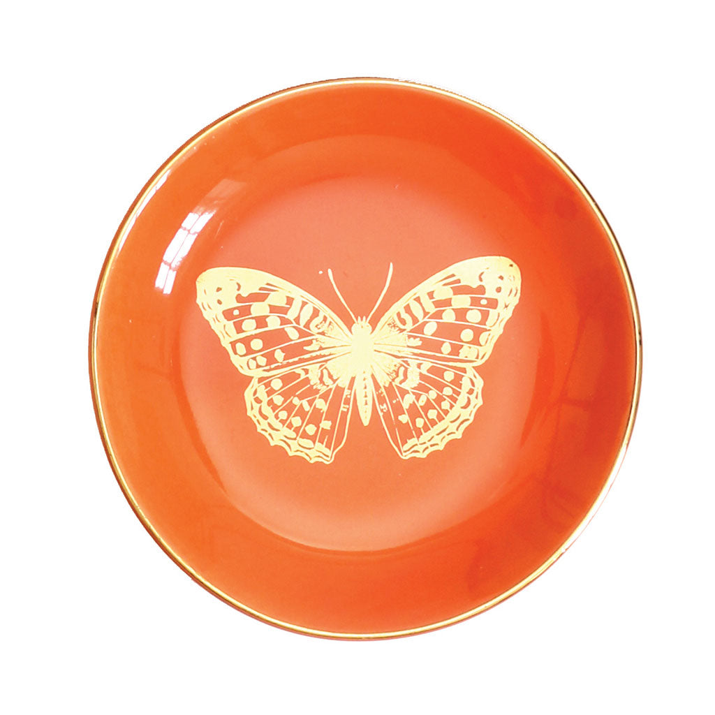 Ceramic Trinket Dish - Orange Butterfly