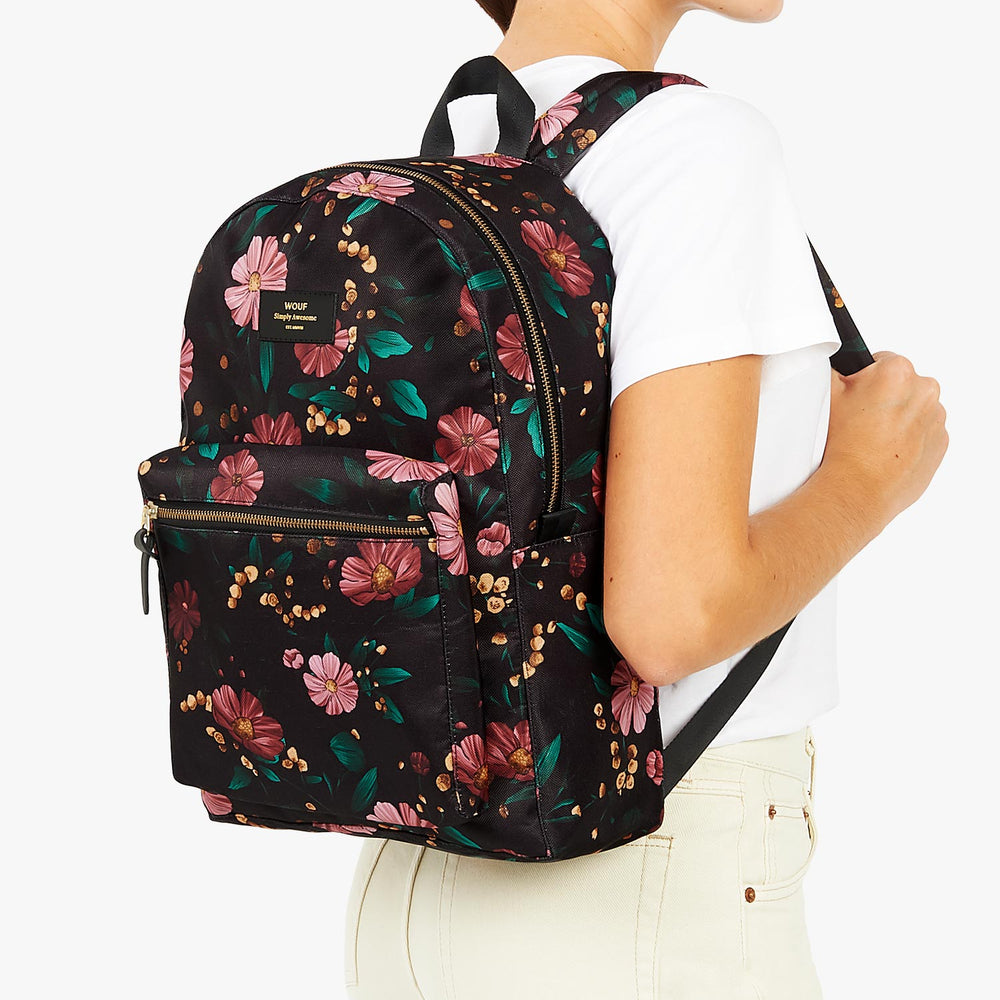
                      
                        Backpack - Black Flowers
                      
                    