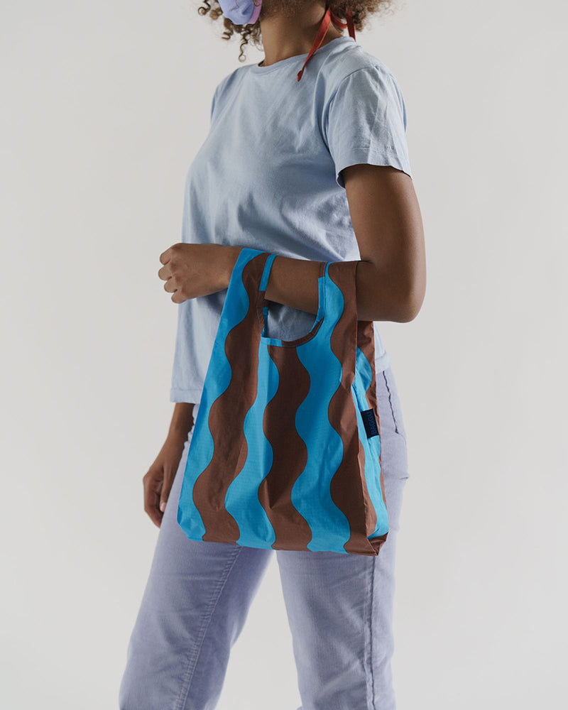 
                      
                        Baby Reusable Bag - Teal & Brown Wavy Stripe
                      
                    