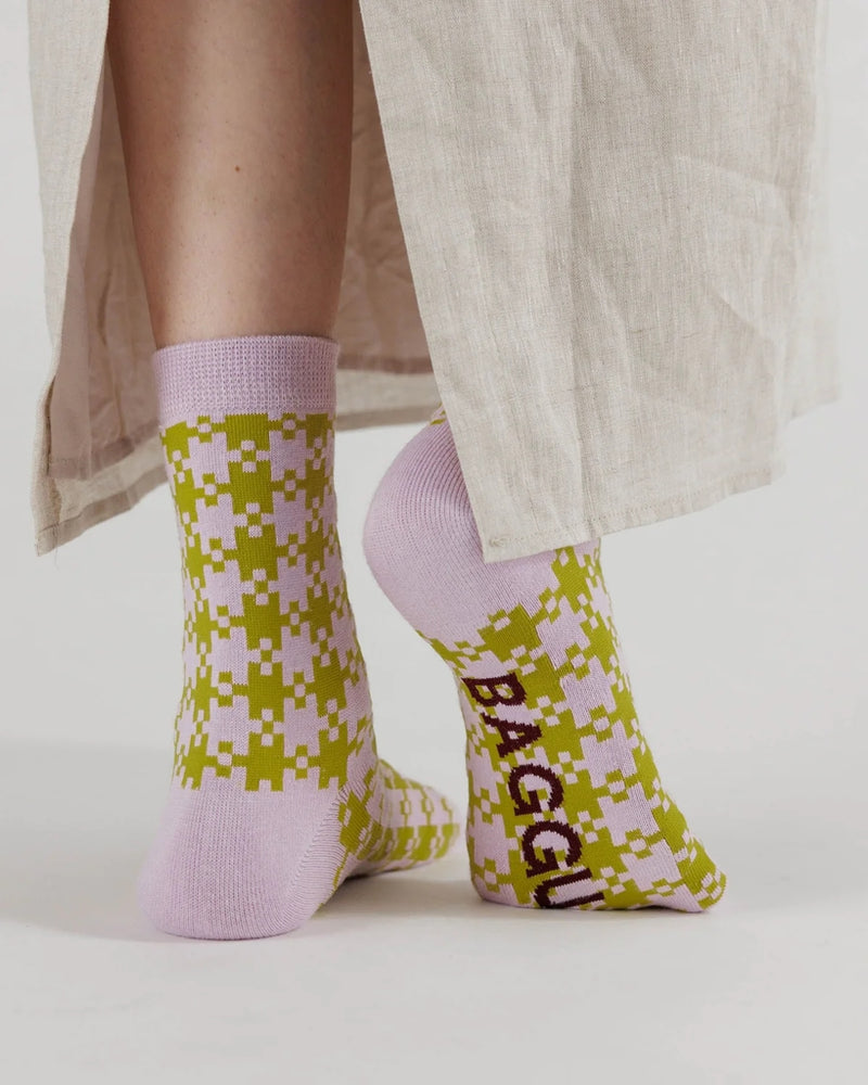 
                      
                        Crew Socks - Pink Pistachio Pixel Gingham
                      
                    