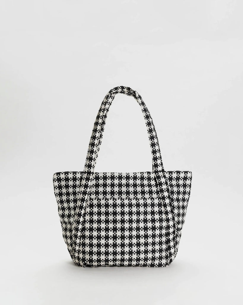 Cloud Bag Mini - Black & White Pixel Gingham