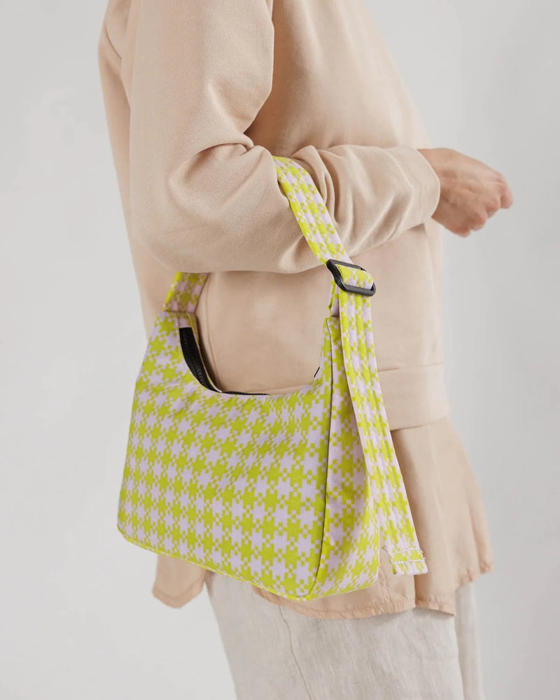 
                      
                        Mini Nylon Shoulder Bag - Pink Pistachio Pixel Gingham
                      
                    