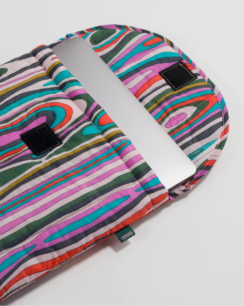 Puffy Laptop Sleeve - Candy Woodgrain