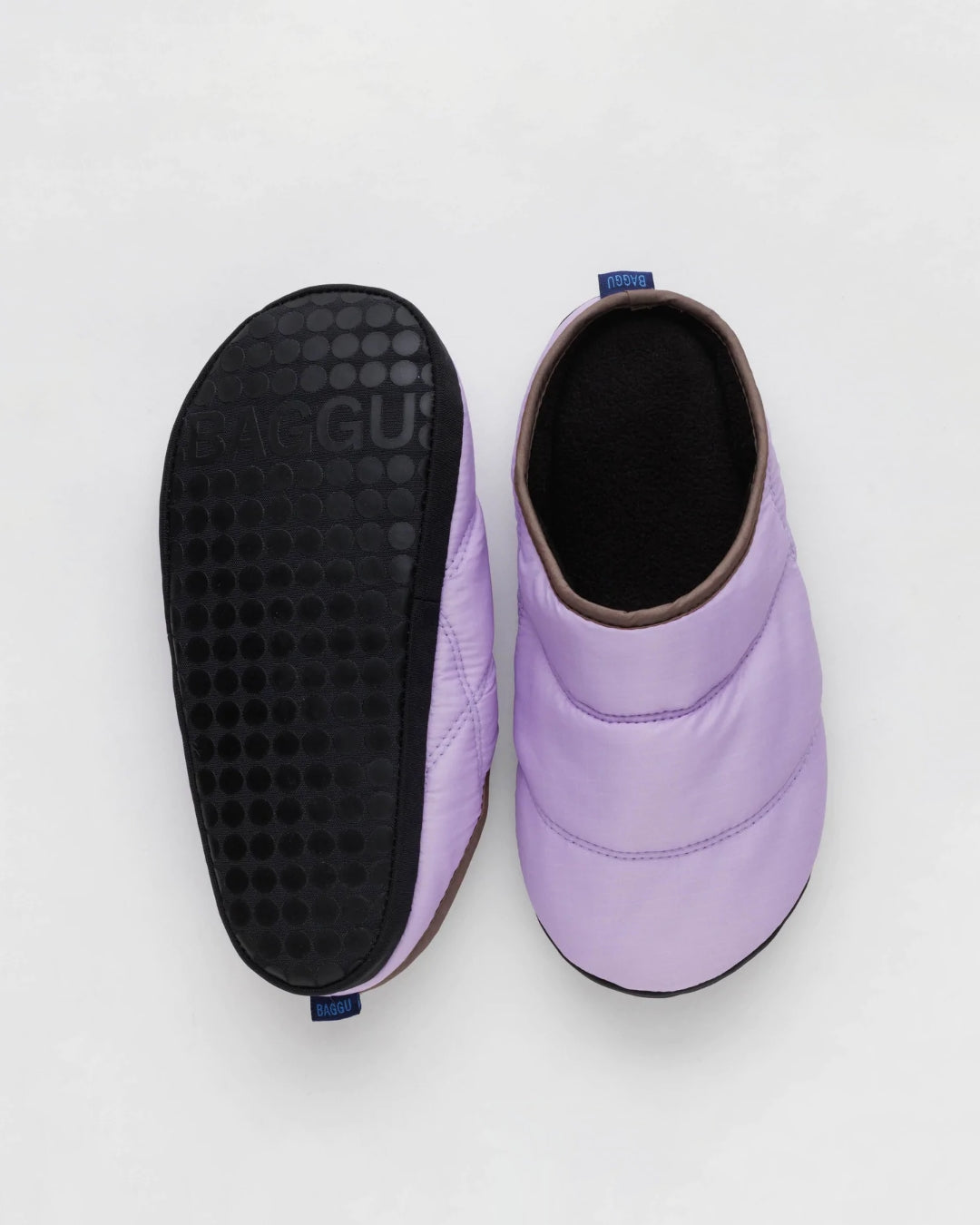 Puffy Slippers - Dusty Lilac Block