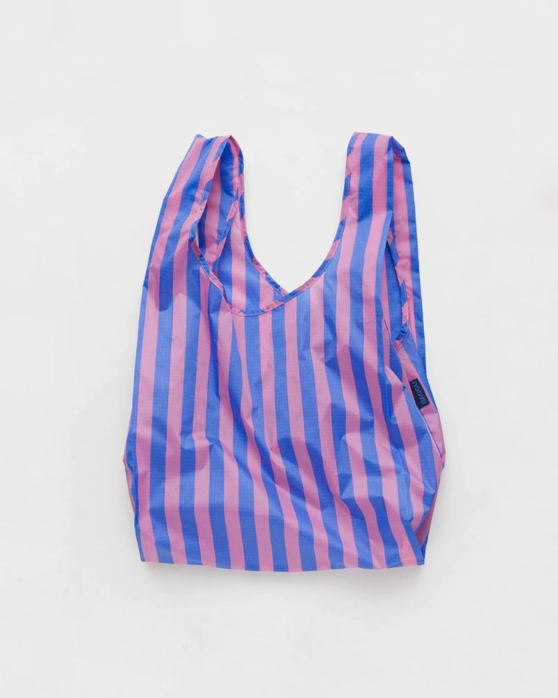 Standard Reusable Bag - Blue Pink Awning Stripe