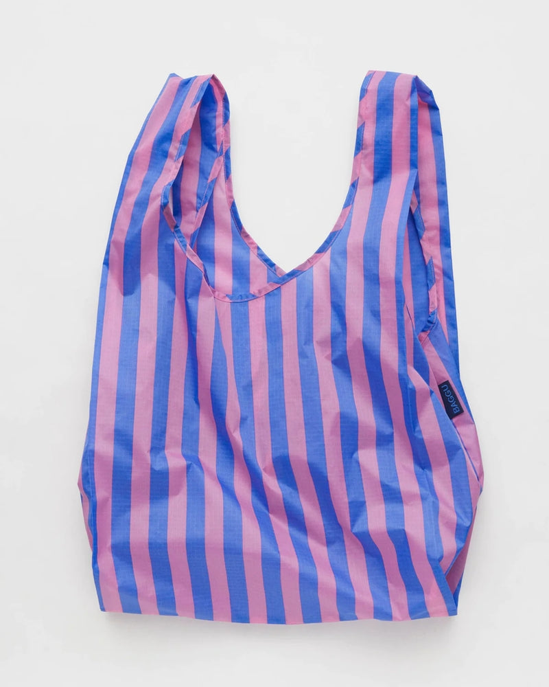 Standard Reusable Bag - Blue Pink Awning Stripe