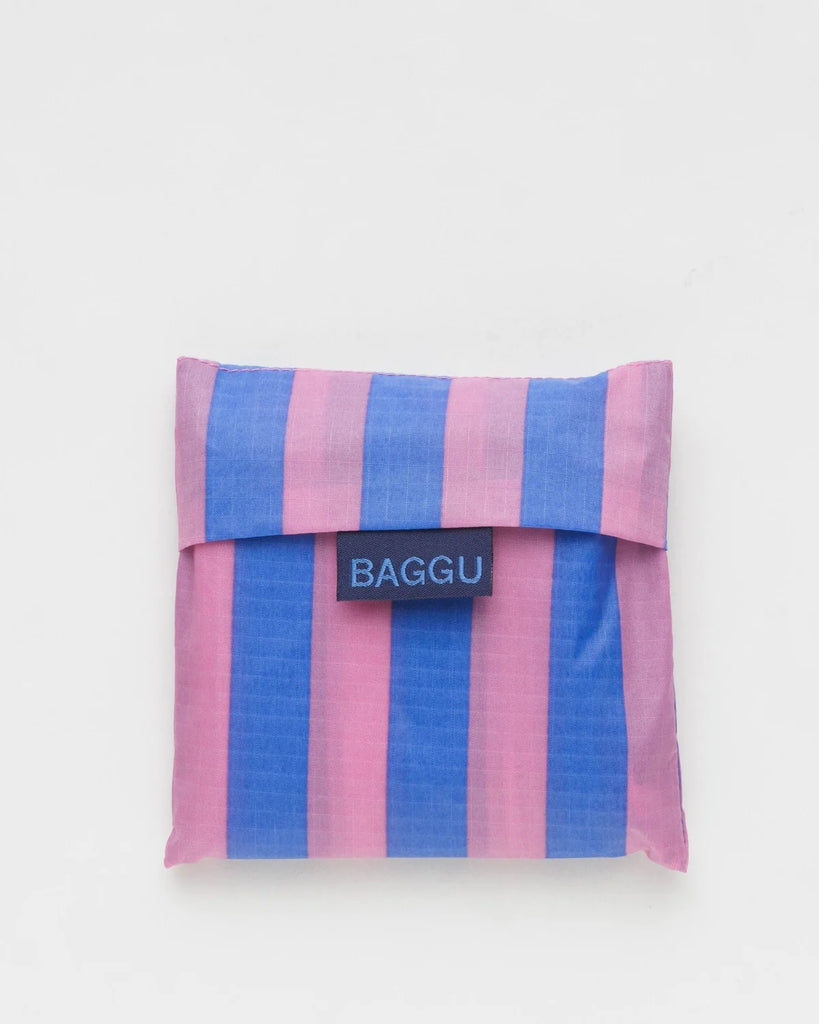 Standard Reusable Bag - Blue Pink Awning Stripe