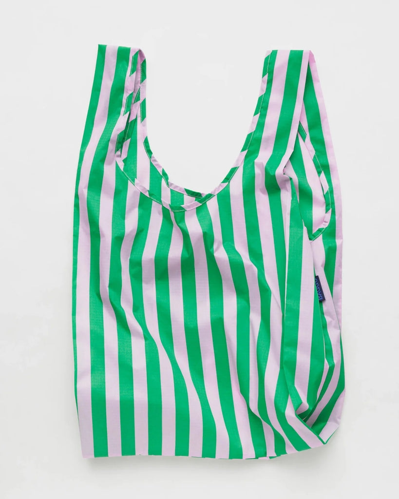 Standard Reusable Bag - Pink Green Awning Stripe