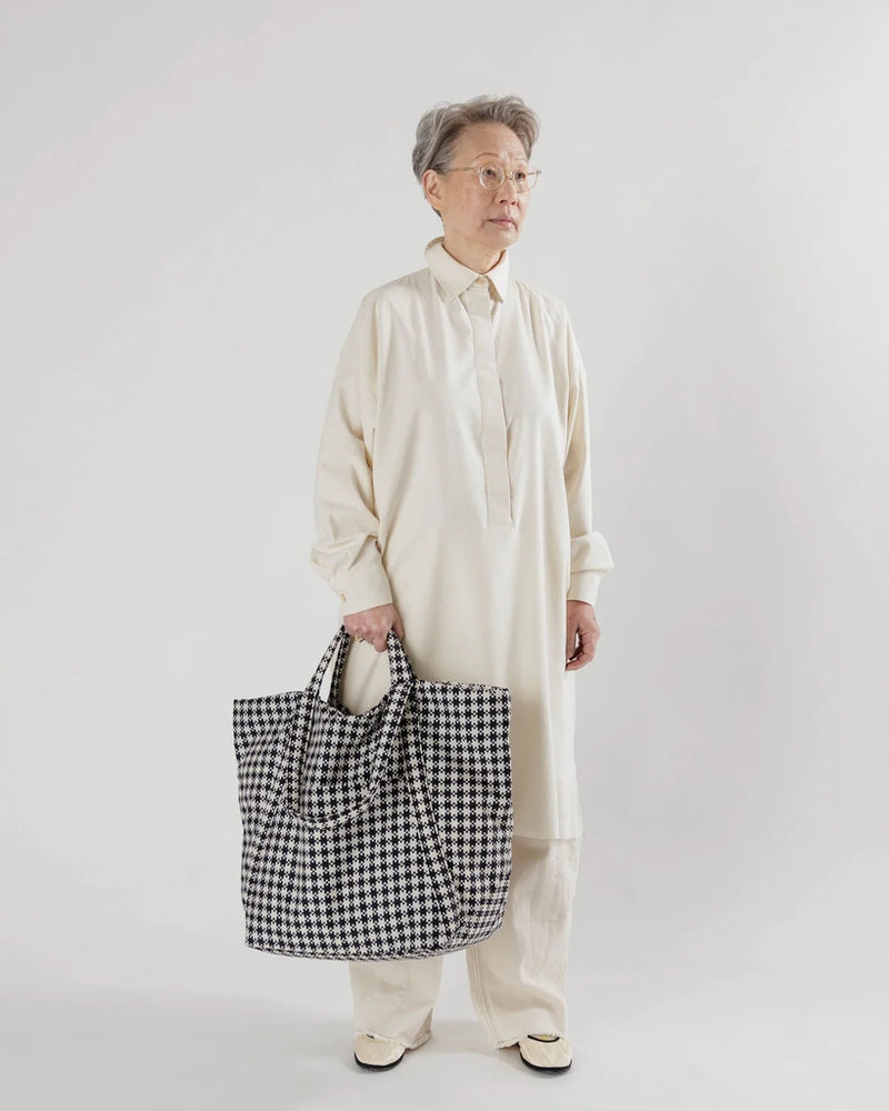 
                      
                        Travel Cloud Bag - Black & White Pixel Gingham
                      
                    