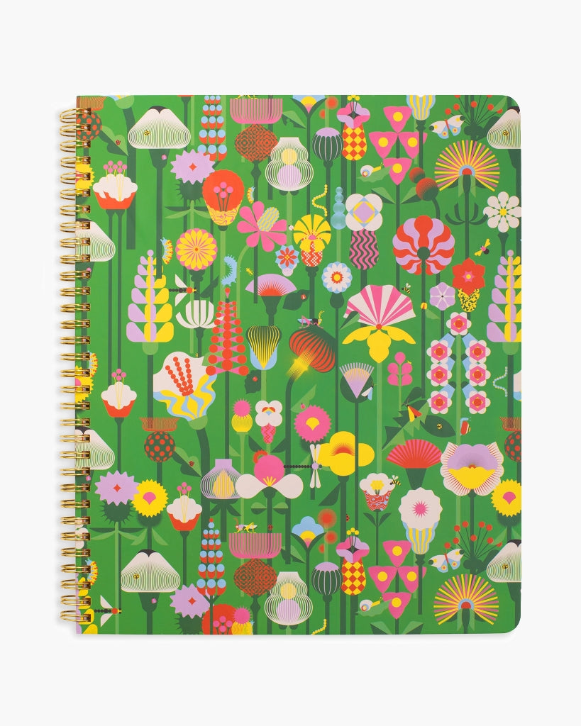 Rough Draft Large Notebook - Geometric Flowers