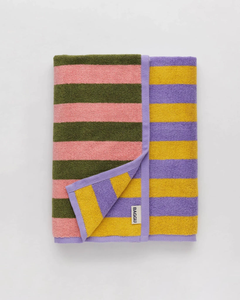 Bath Towel - Sunset Quilt Stripes