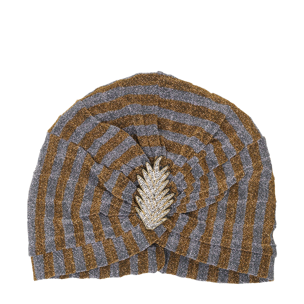 Caron Pleated Turban - Gold