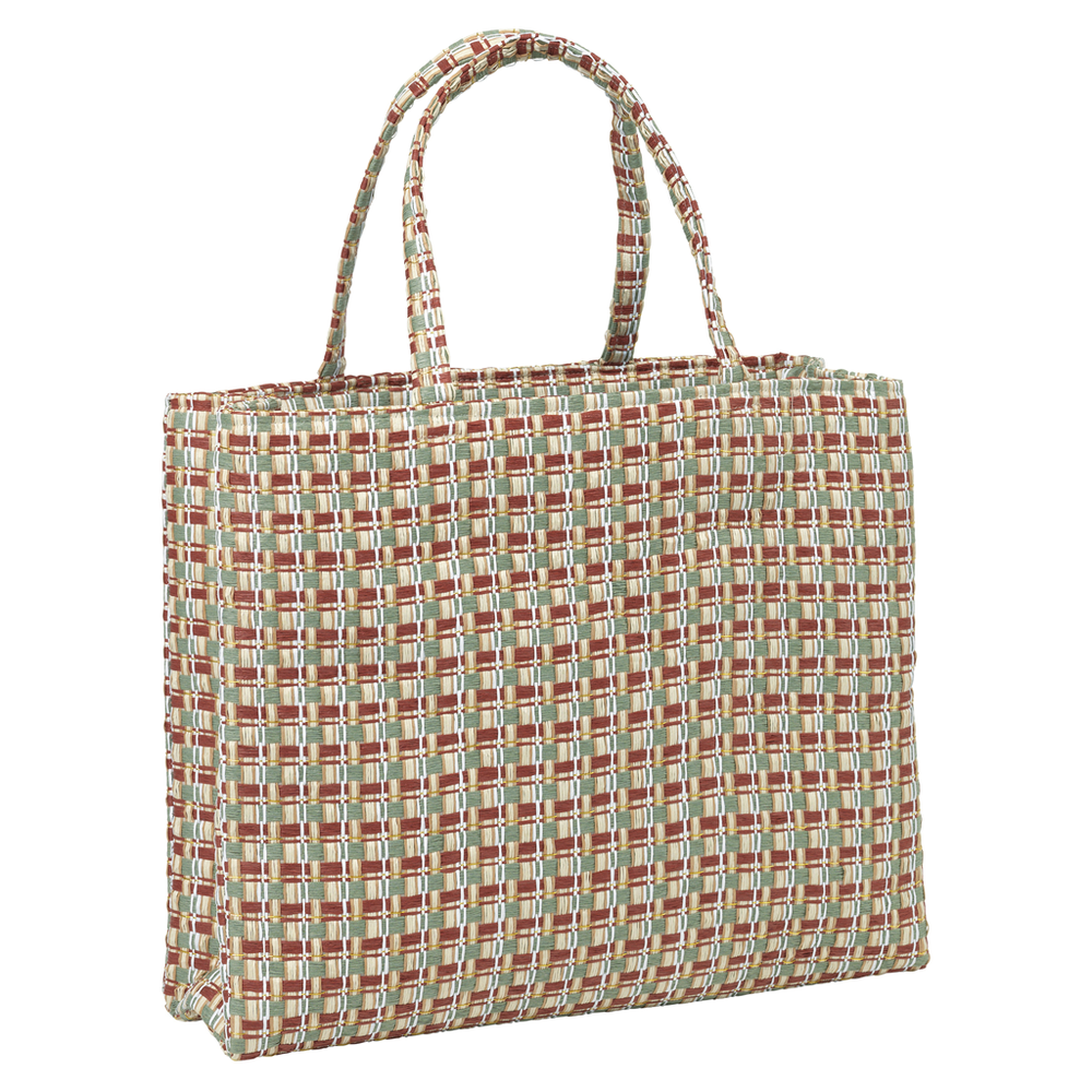 Checksit Straw Tote - Swamp