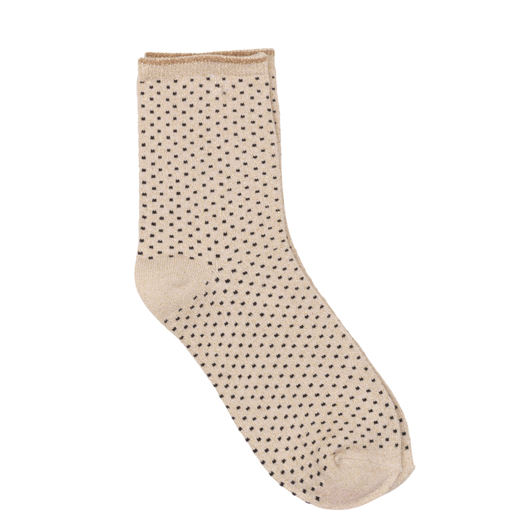 Dina Small Dots Glitter Socks - Sand