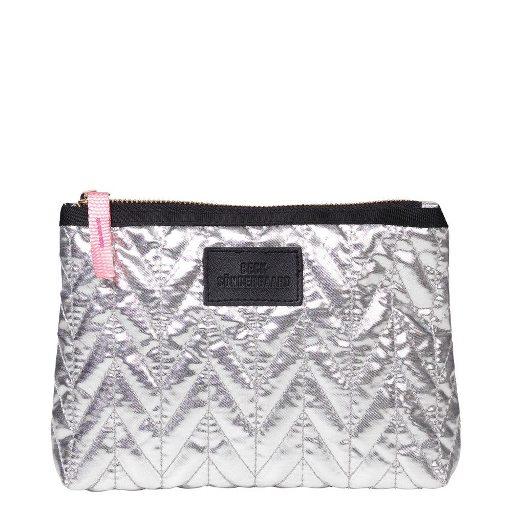 Lola Metallic Make Up Bag - Silver