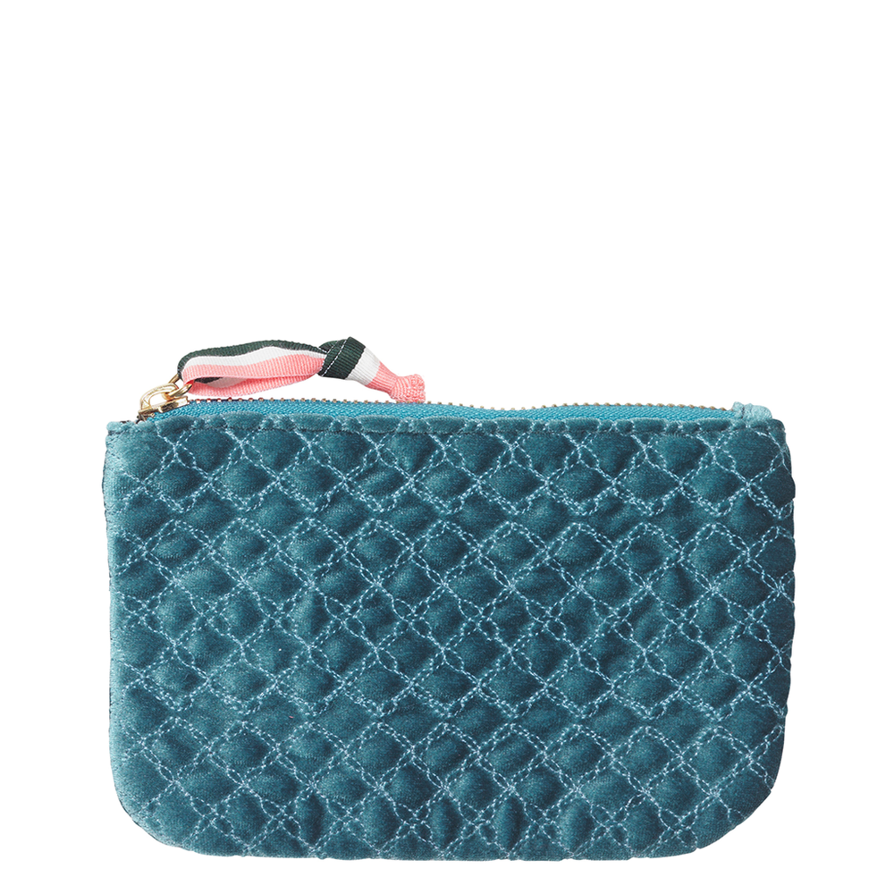 Lura Velvet Pouch - Lichen Blue
