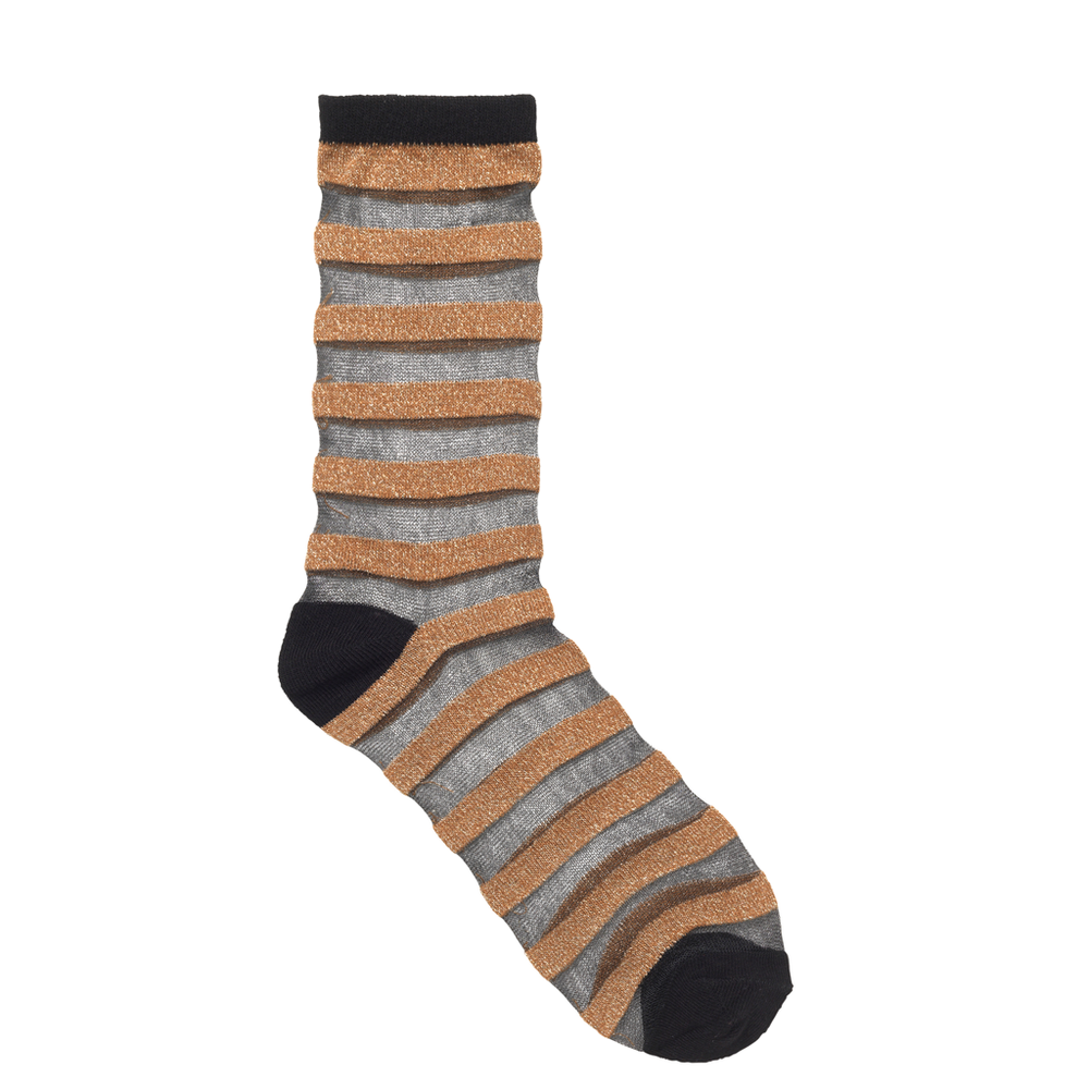 Dagmar Stripe Glitter Socks - Gold