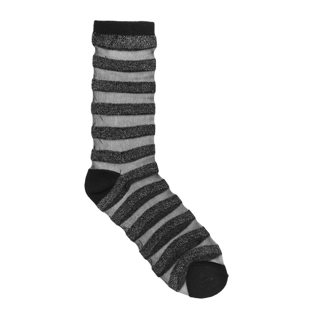 Dagmar Stripe Glitter Socks - Silver