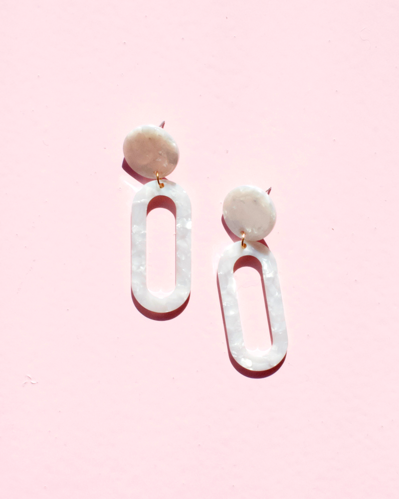 
                      
                        Dia Earrings - Ivory Torte
                      
                    