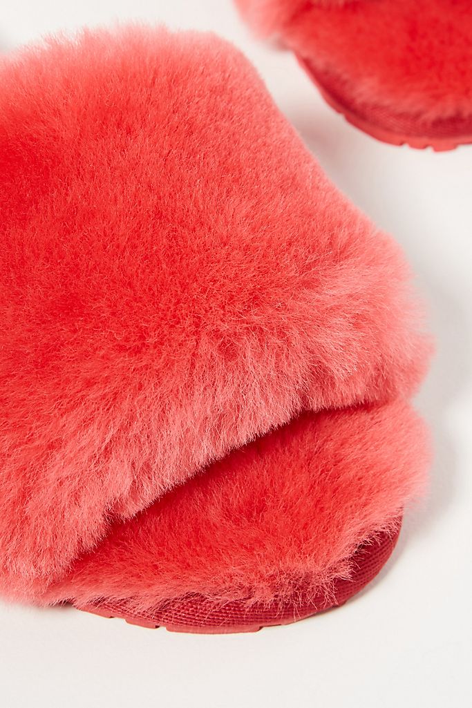 Frankie Shearling Slippers - Red