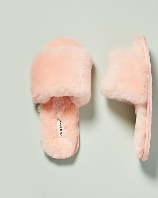 Frankie Shearling Slippers - Rose