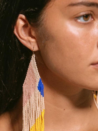Lily Beaded Earrings - Tropics