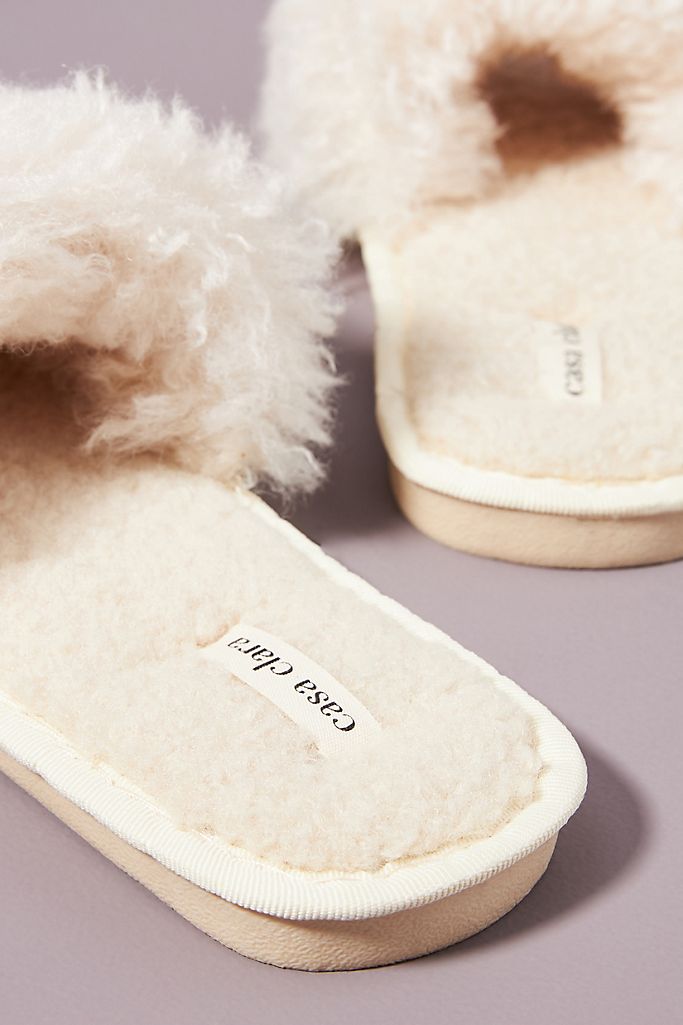 Lola Faux Fur Slippers - Cream