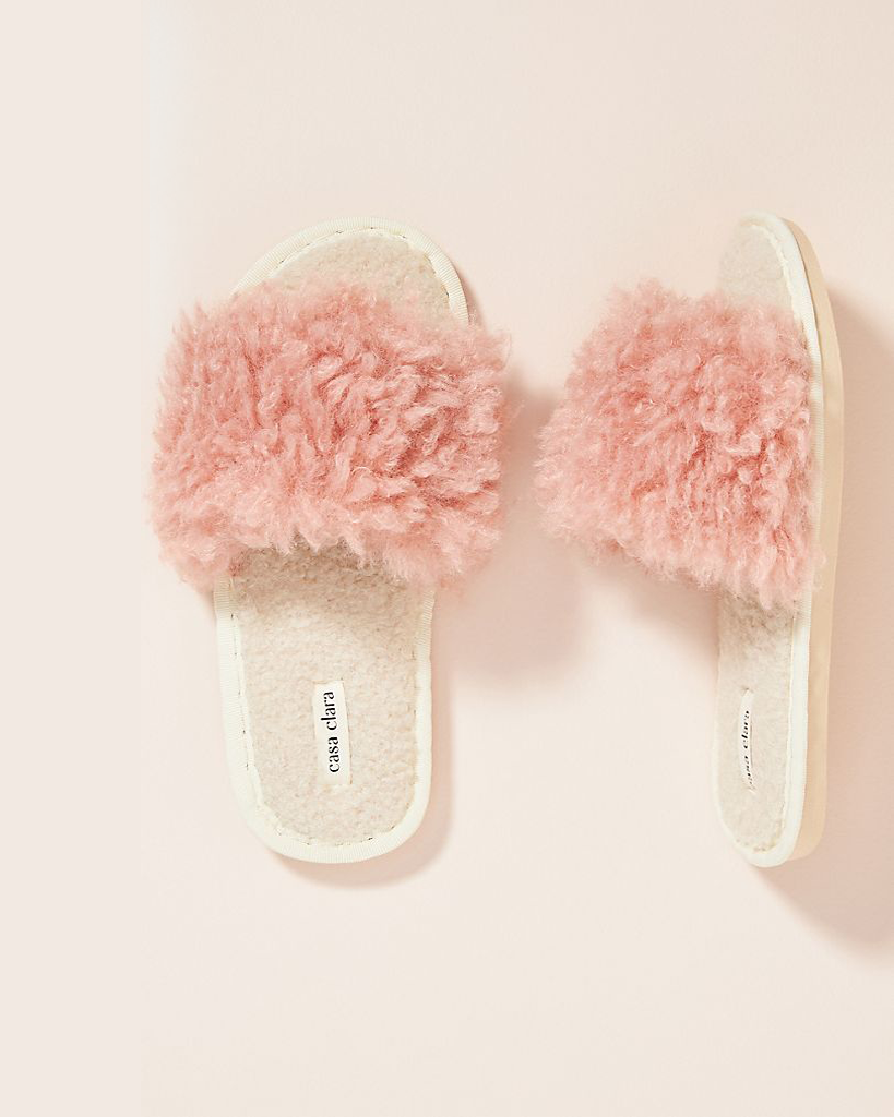 Lola Faux Fur Slippers - Pink