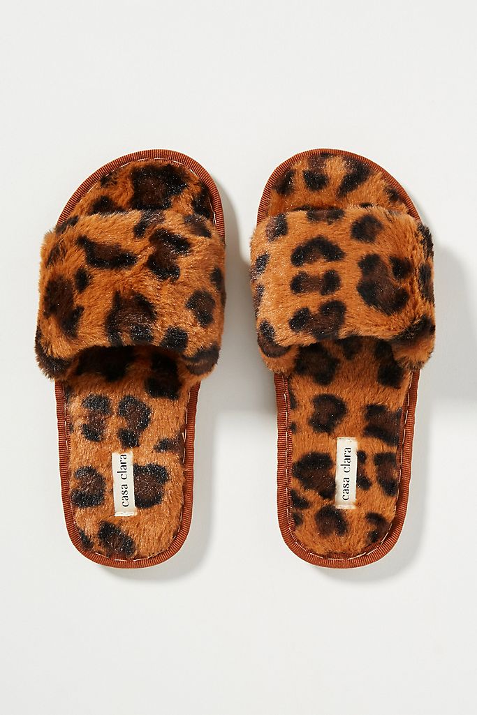 Maile Faux Fur Slippers - Dark Coco Spot