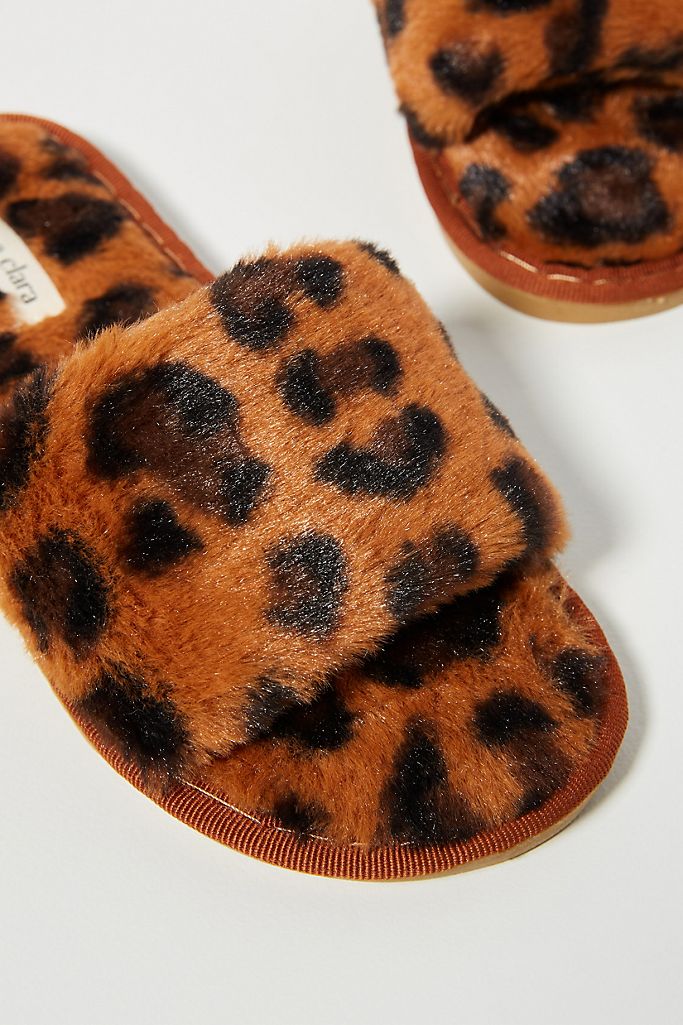 Maile Faux Fur Slippers - Dark Coco Spot