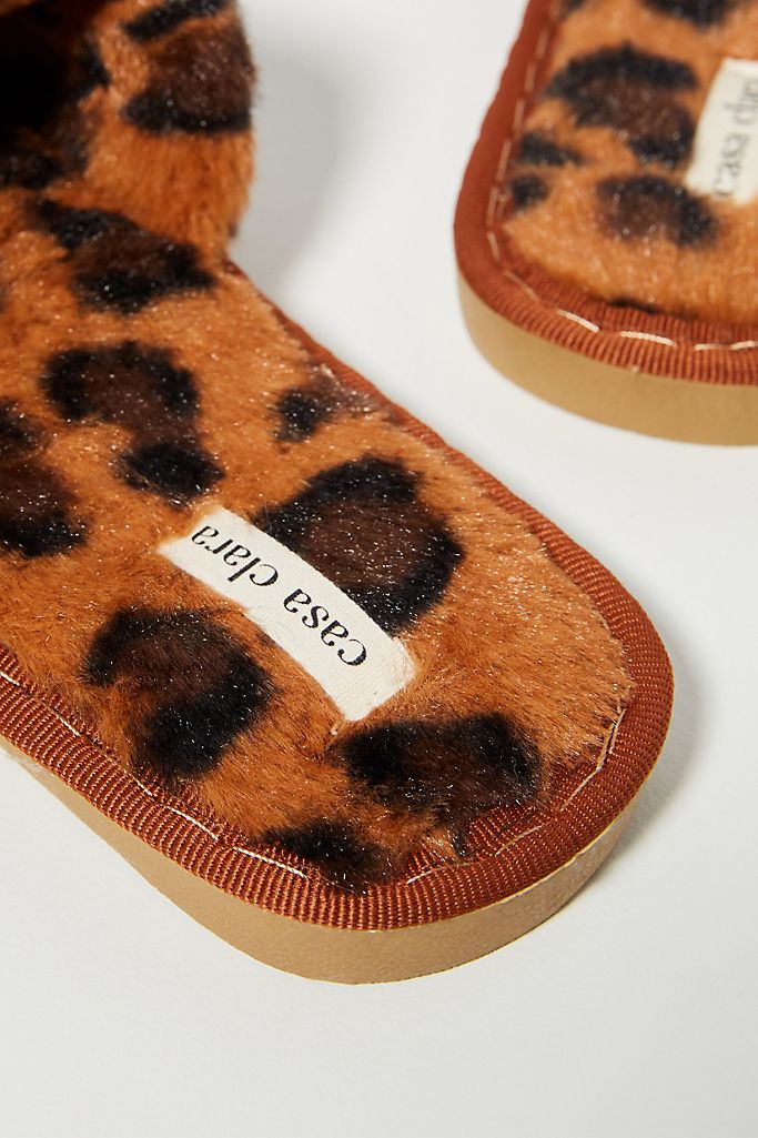 Maile Faux Fur Slippers - Dark Coco Spot