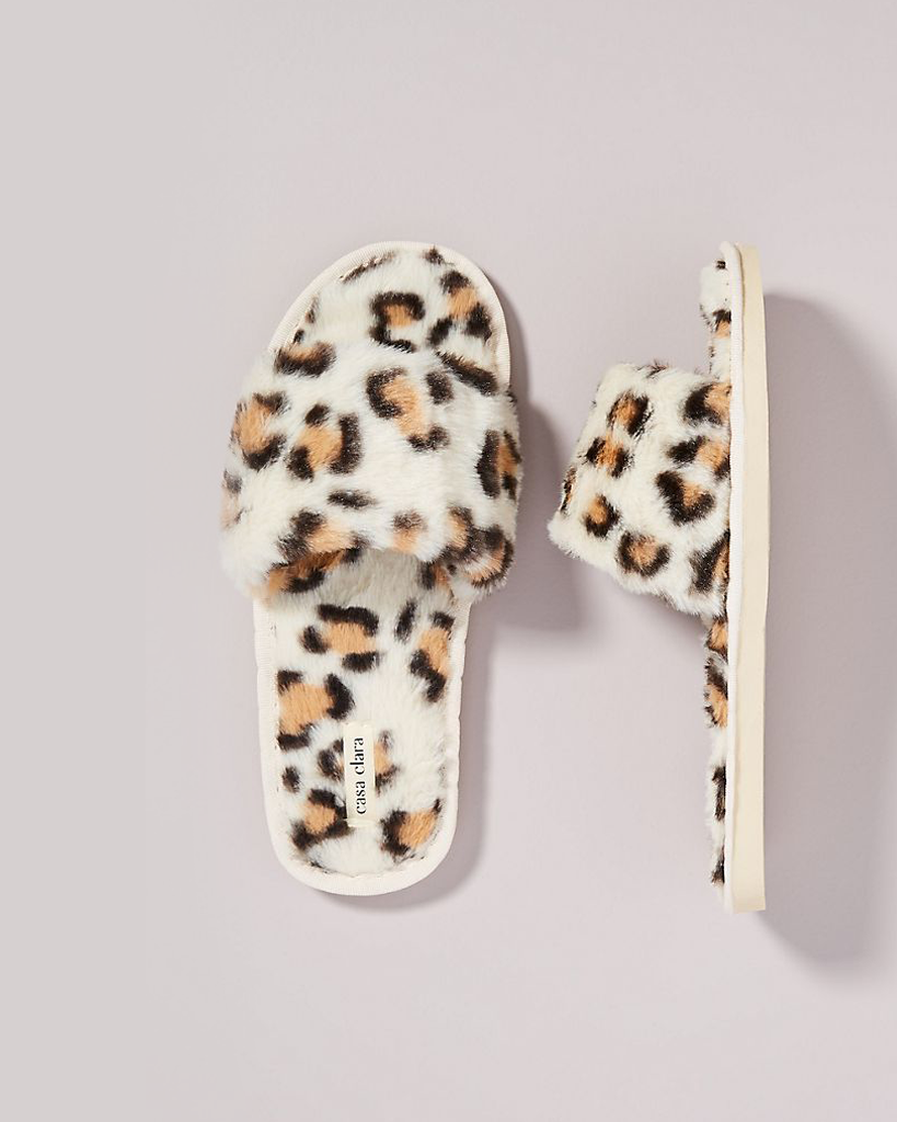 Maile Faux Fur Slippers - Light Coco Spot