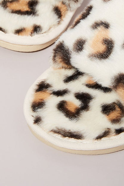 Maile Faux Fur Slippers - Light Coco Spot