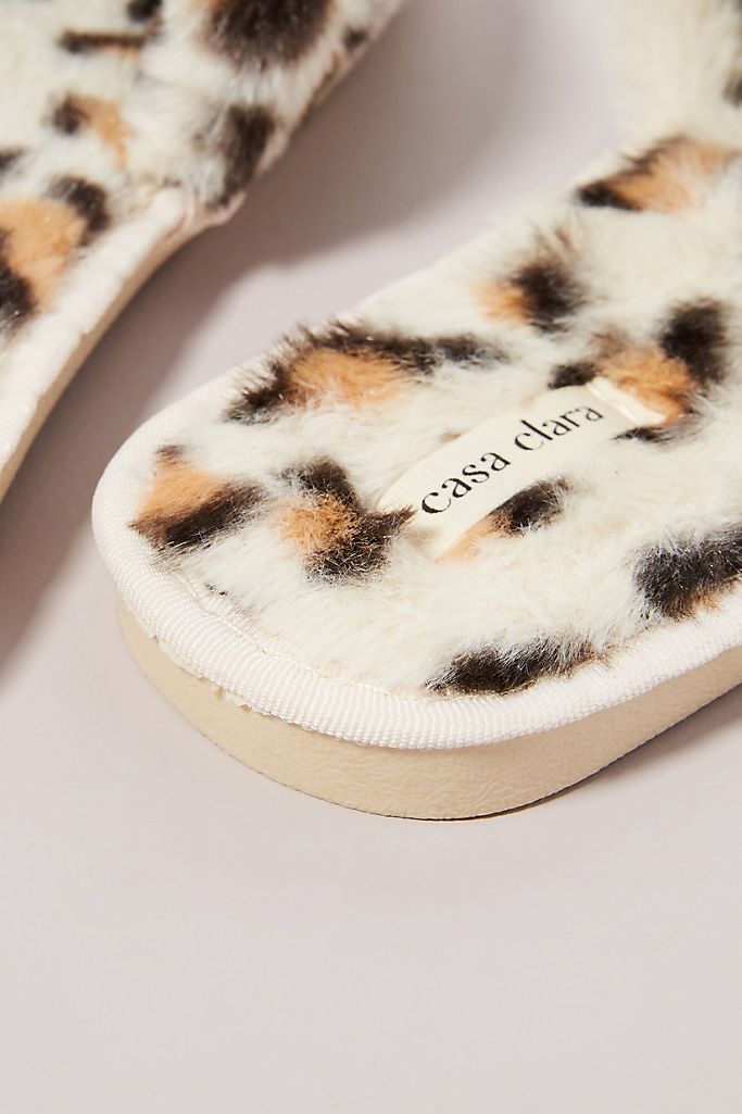 Maile Faux Fur Slippers - Light Coco Spot