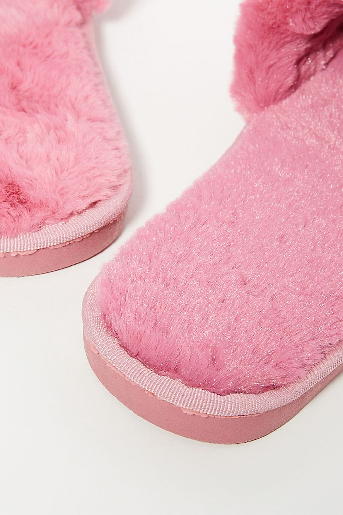 Sage Faux Fur Slippers - Pink