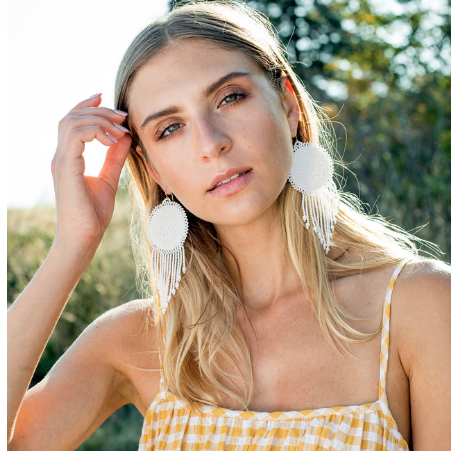 Sophie Beaded Earrings - Blanca