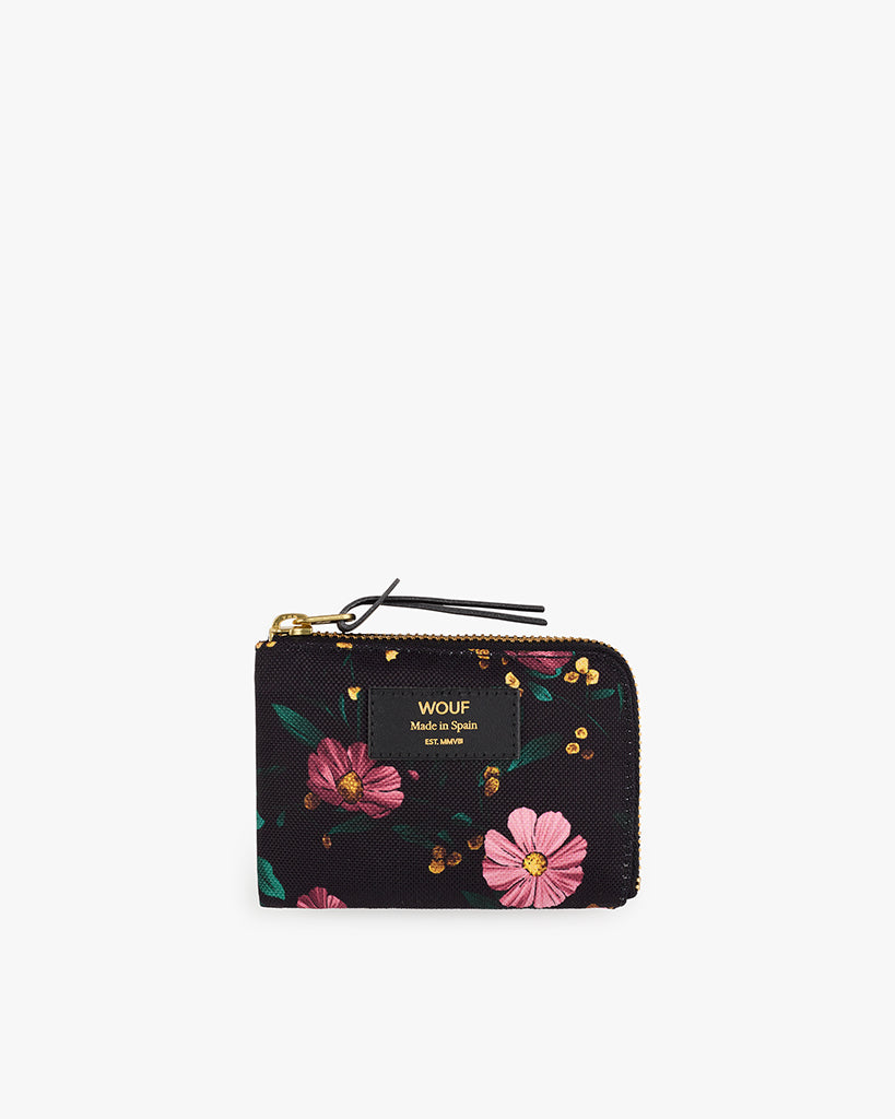 Card Holder - Black Flowers