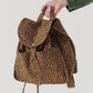 Drawstring Backpack - Nutmeg Leopard