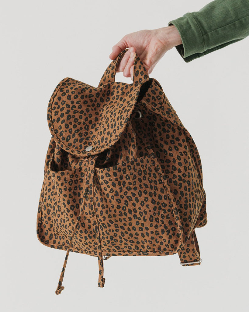 Drawstring Backpack - Nutmeg Leopard