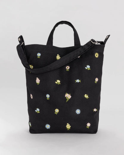 Duck Bag - Embroidered Ditsy Floral Black