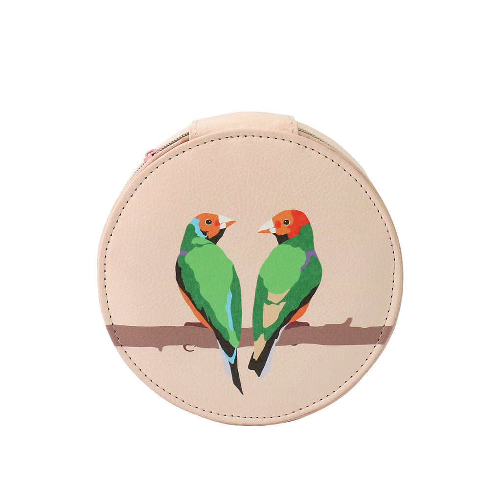 Travel Jewellery Case - Parakeet Birds