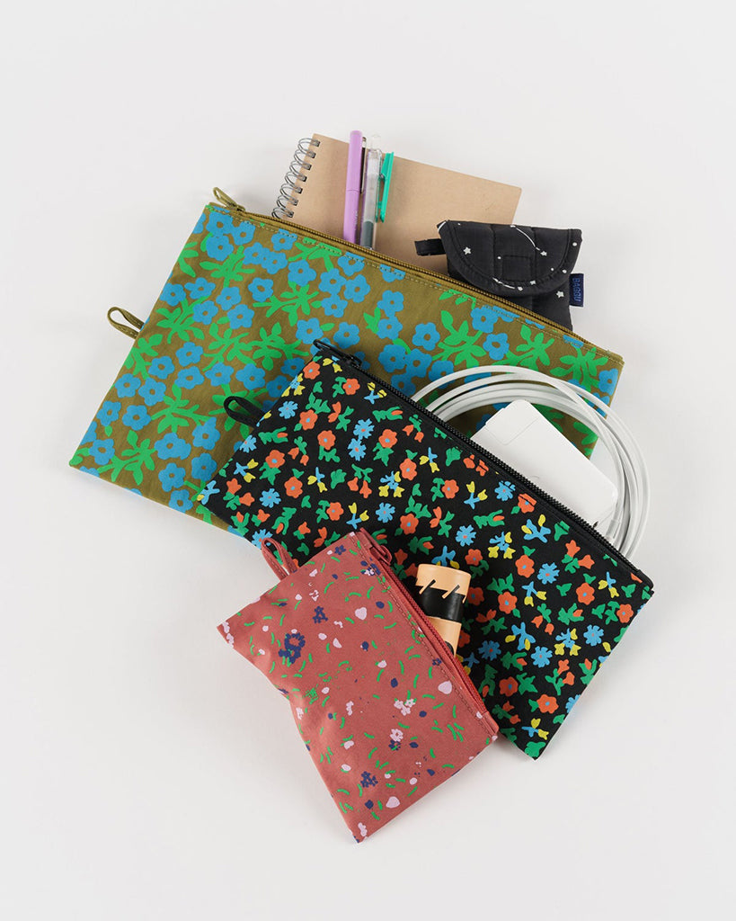 Flat Pouch Set - Calico Florals